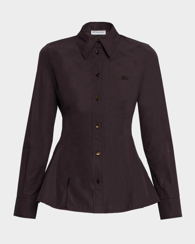 Eliza Long-Sleeve Peplum Button-Down Shirt